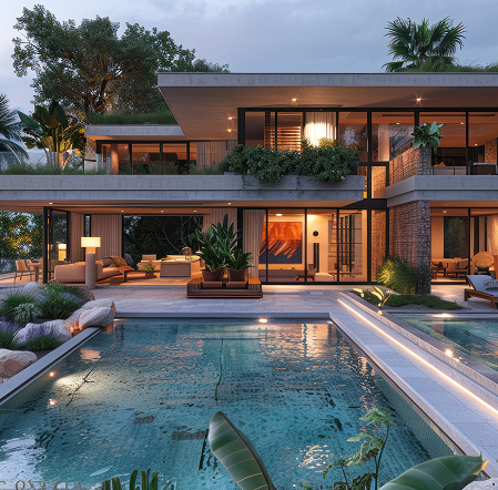 "Modern tropical home architecture services."