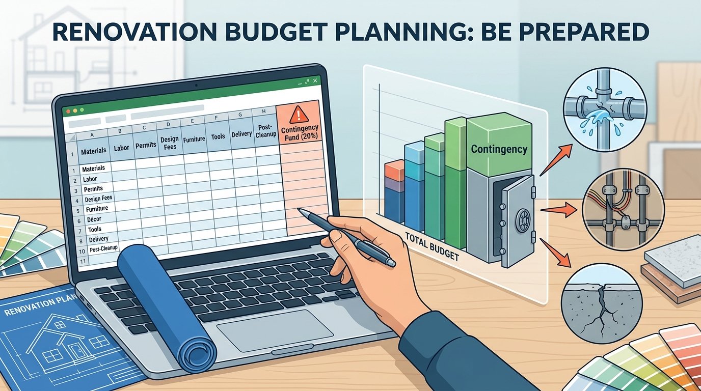 Renovation budget planning with cost and repair checklist